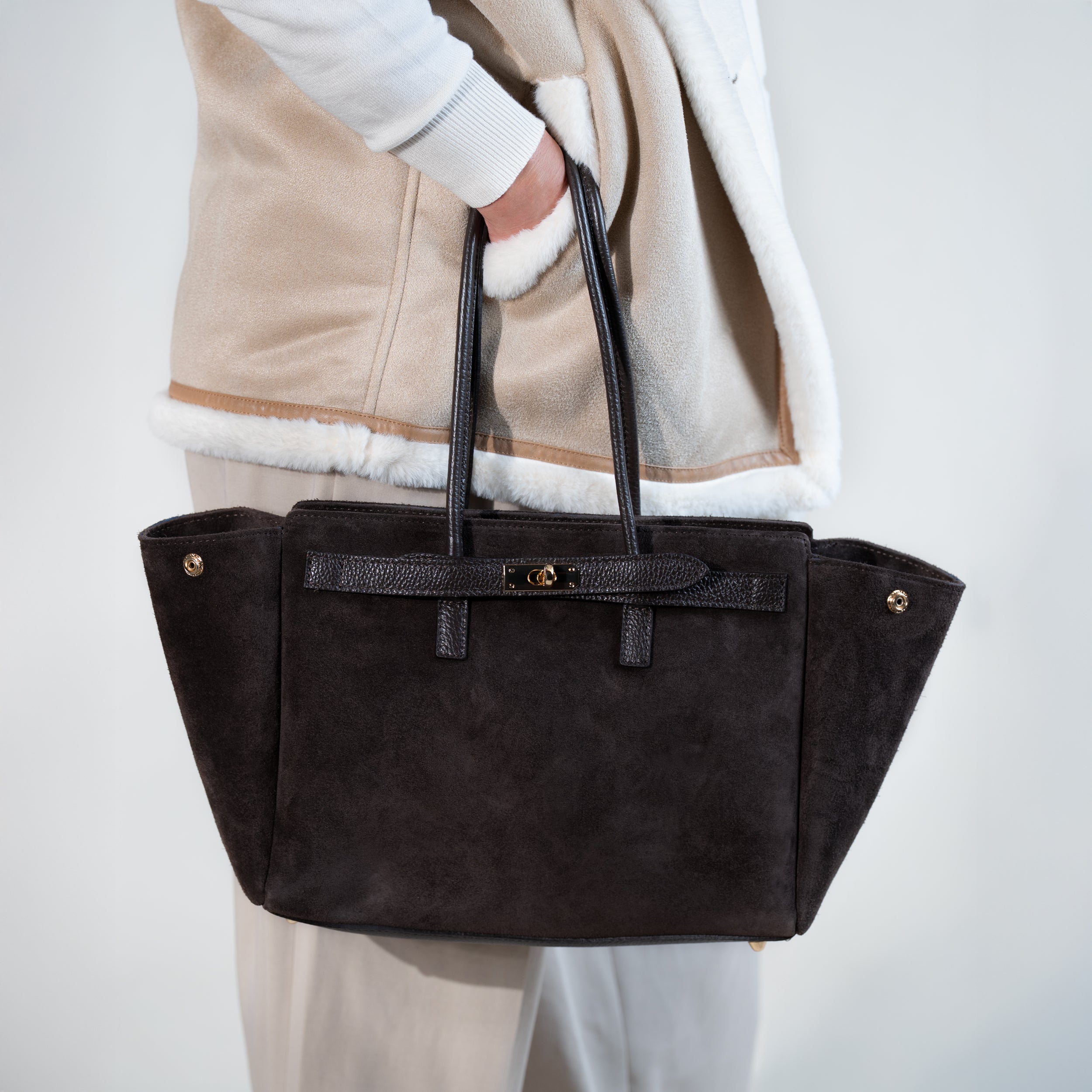 Sac cabas en daim marron - Oud