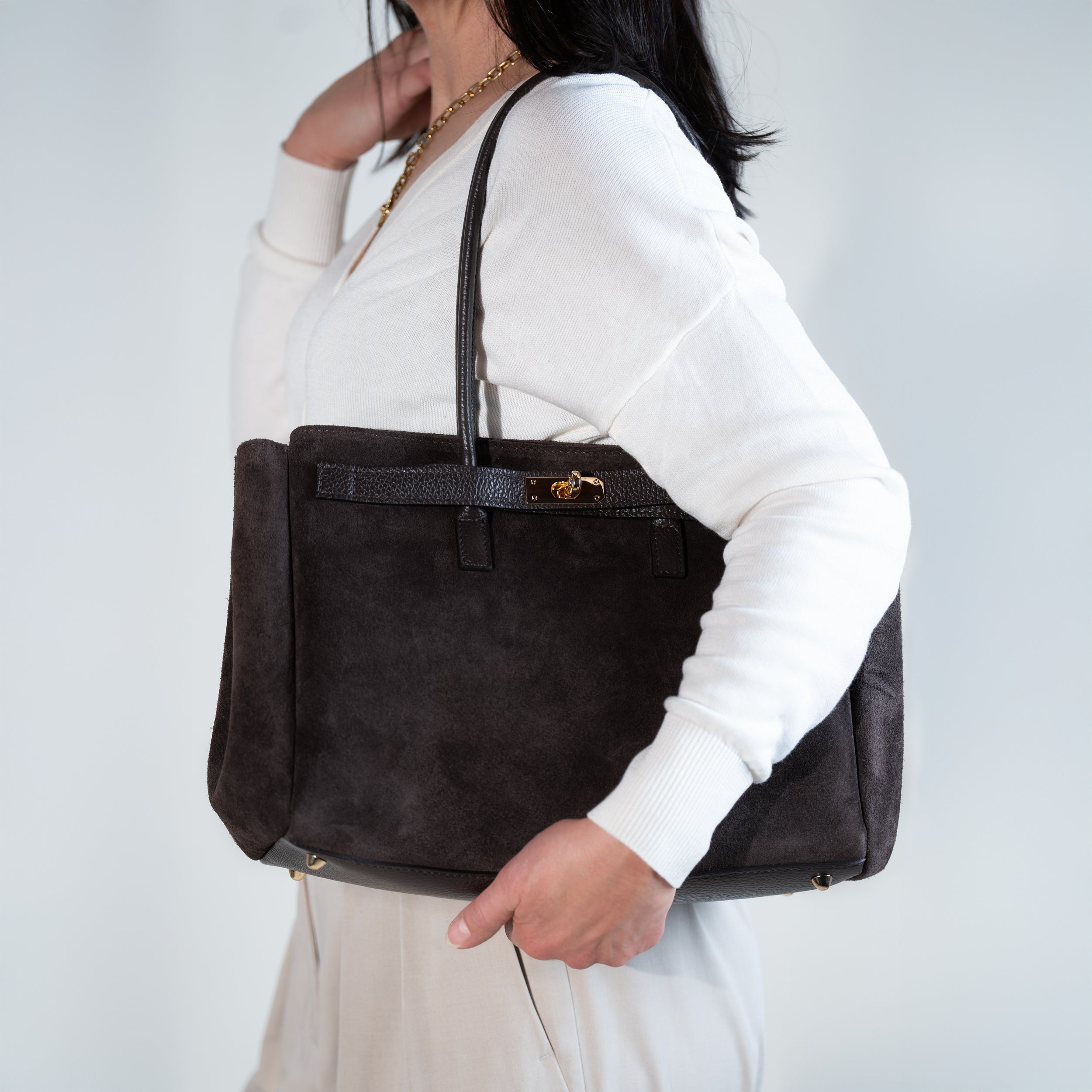 Sac cabas en daim marron - Oud