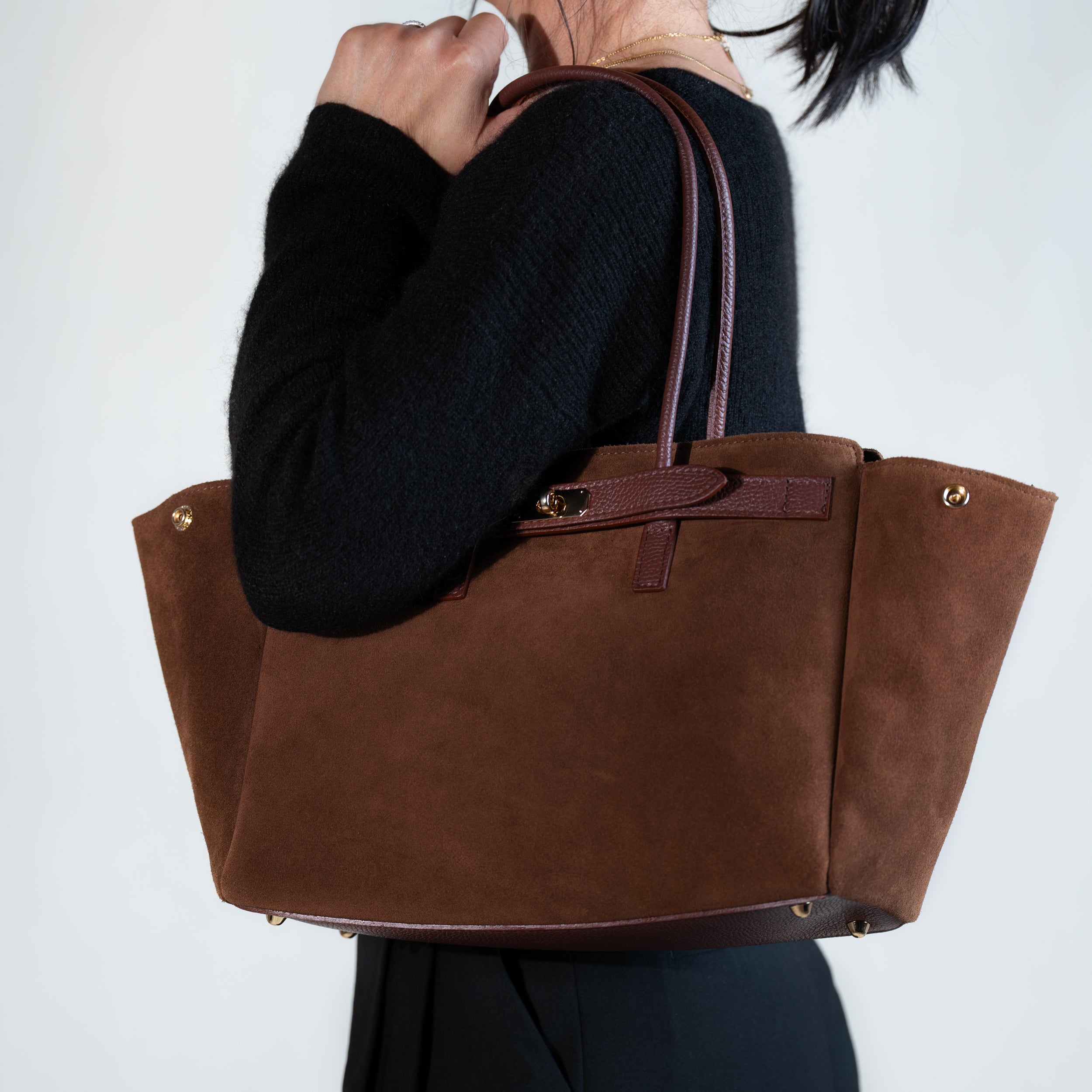 Sac cabas en daim camel - Oud
