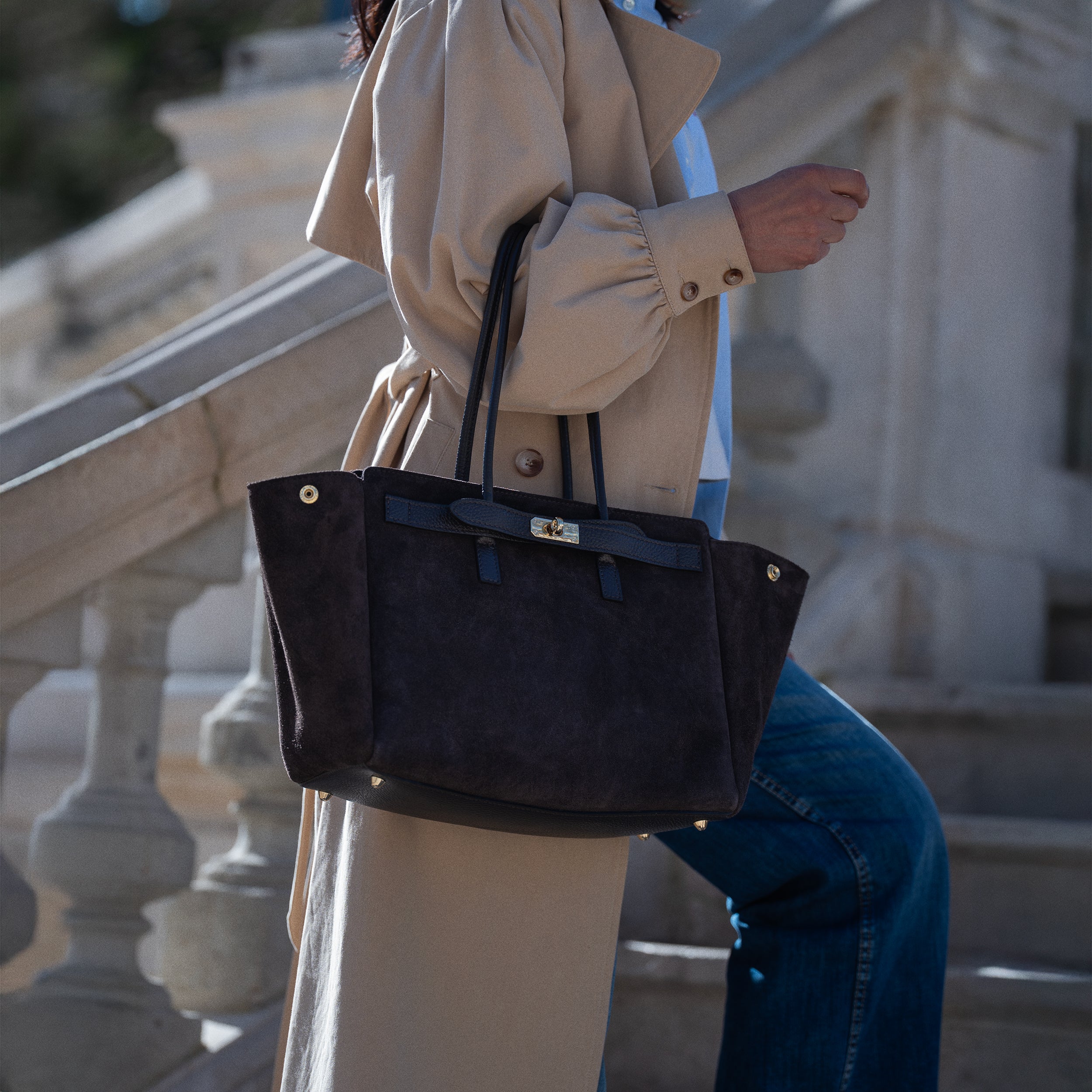 Sac cabas en daim marron - Oud