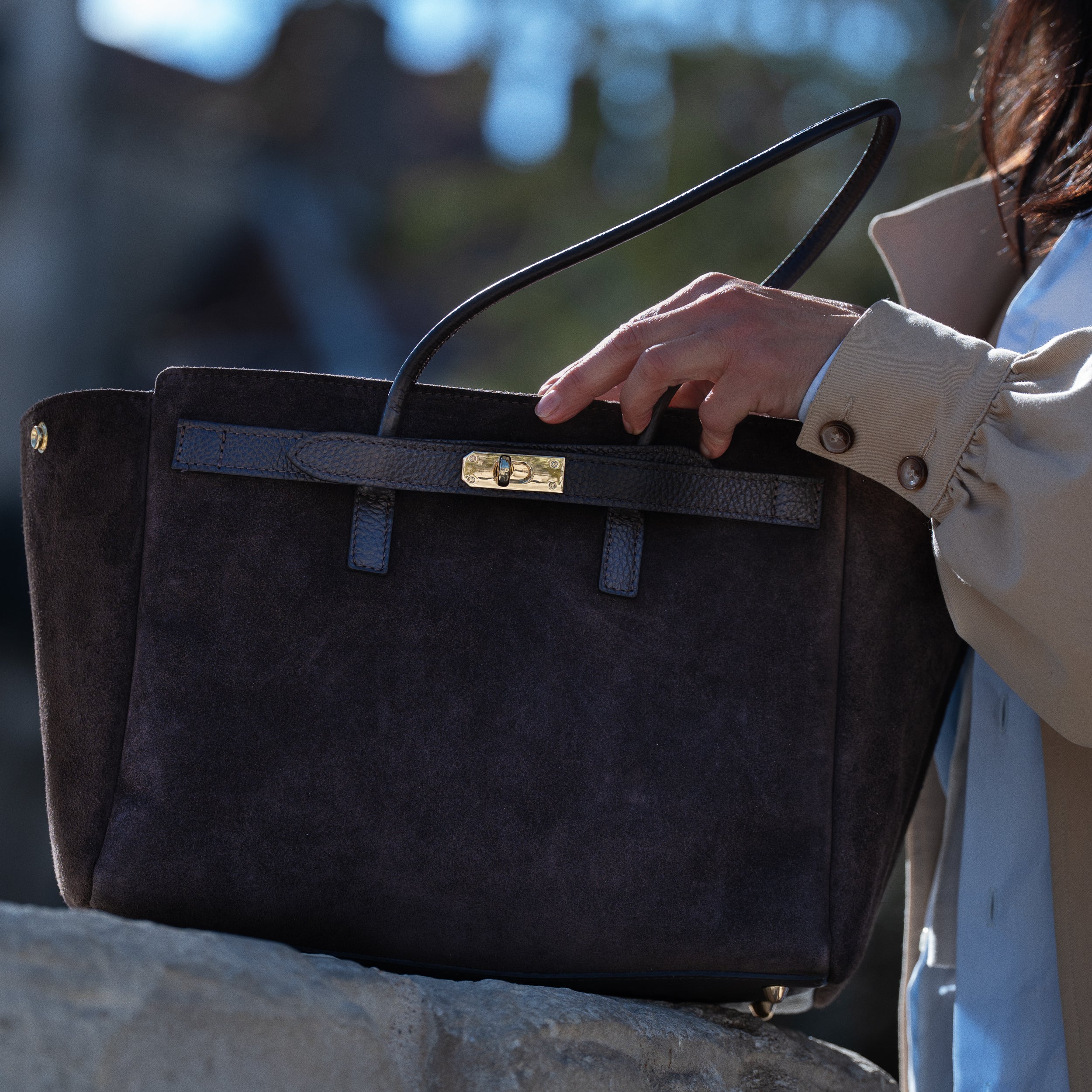 Sac cabas en daim marron - Oud