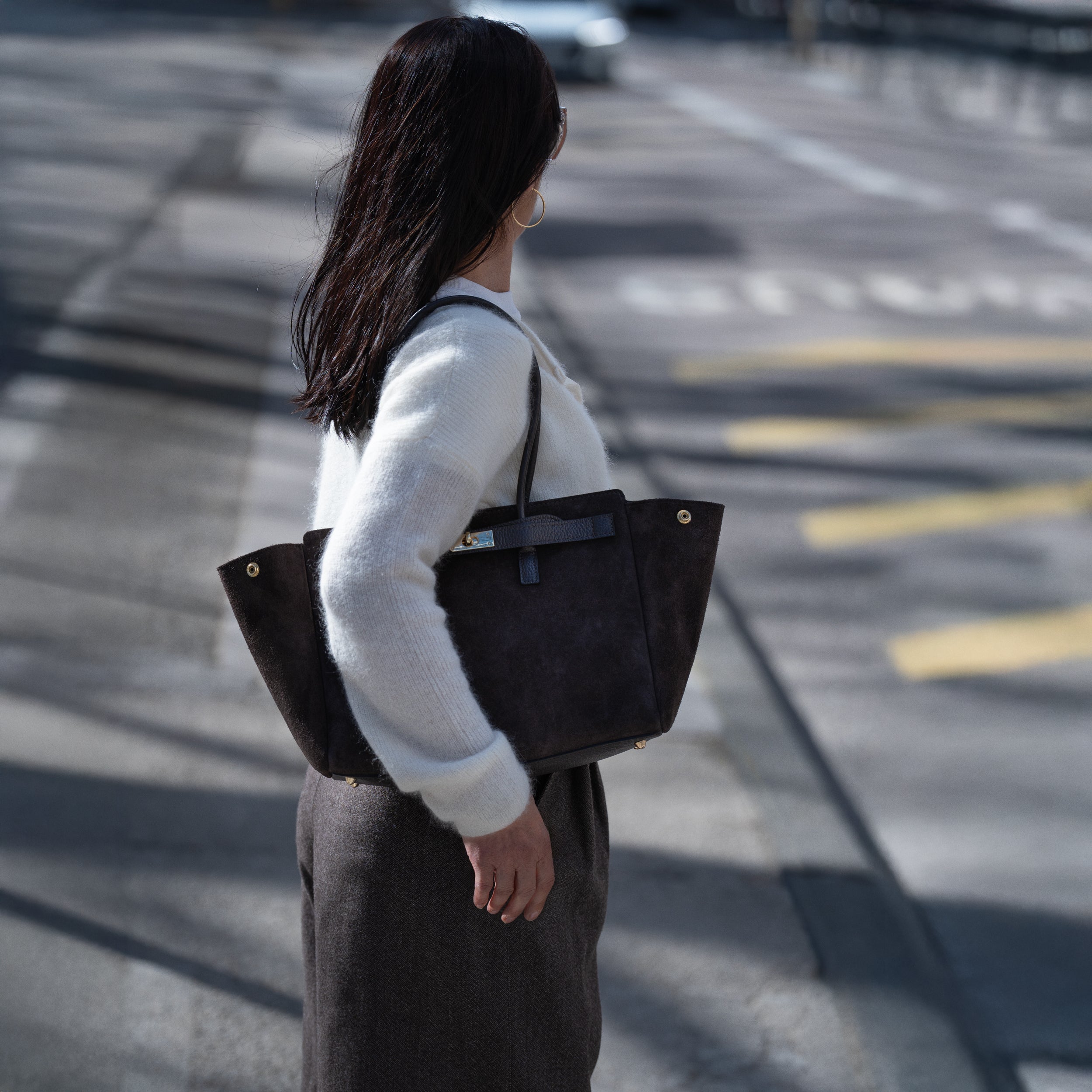 Sac cabas en daim marron - Oud