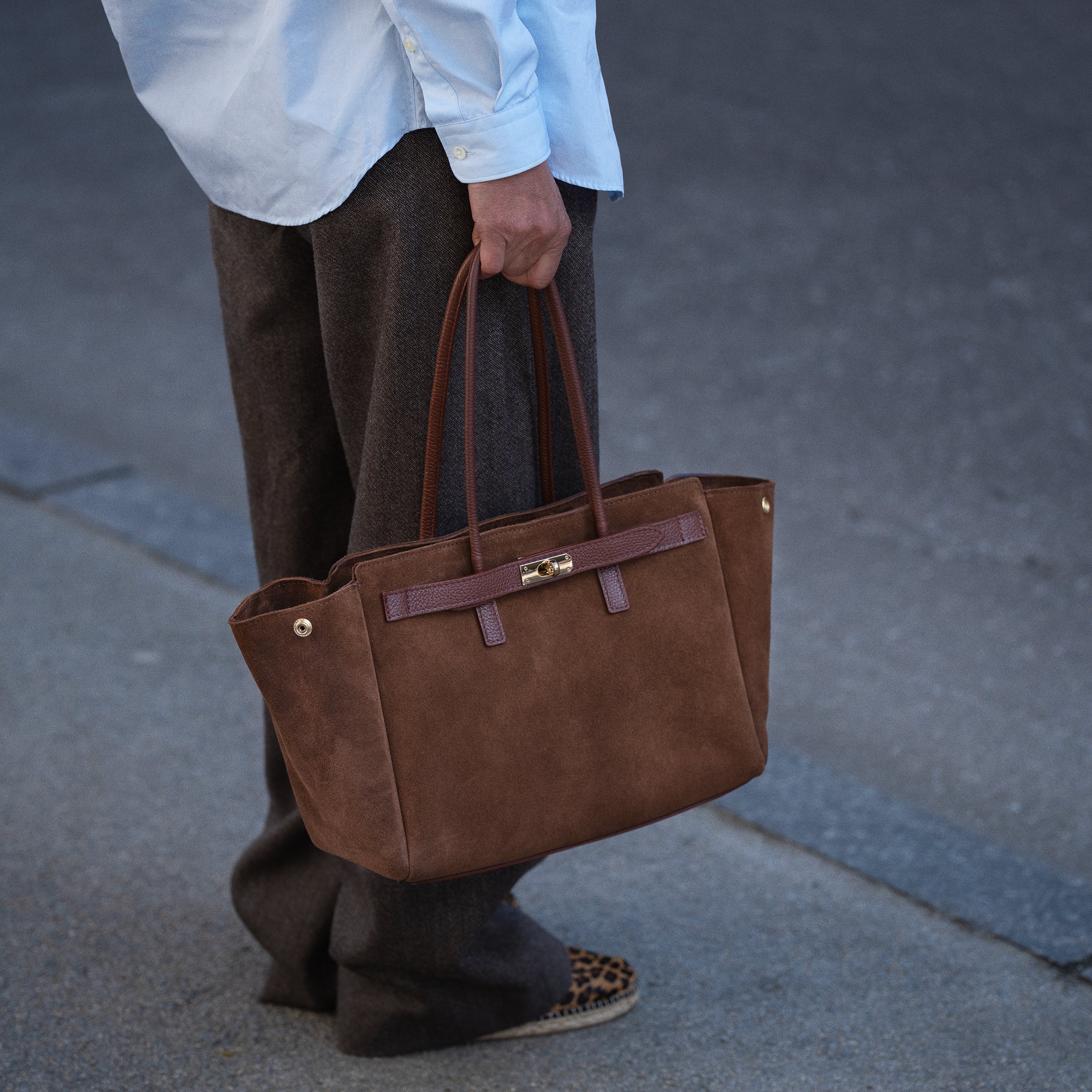 Sac cabas en daim camel - Oud