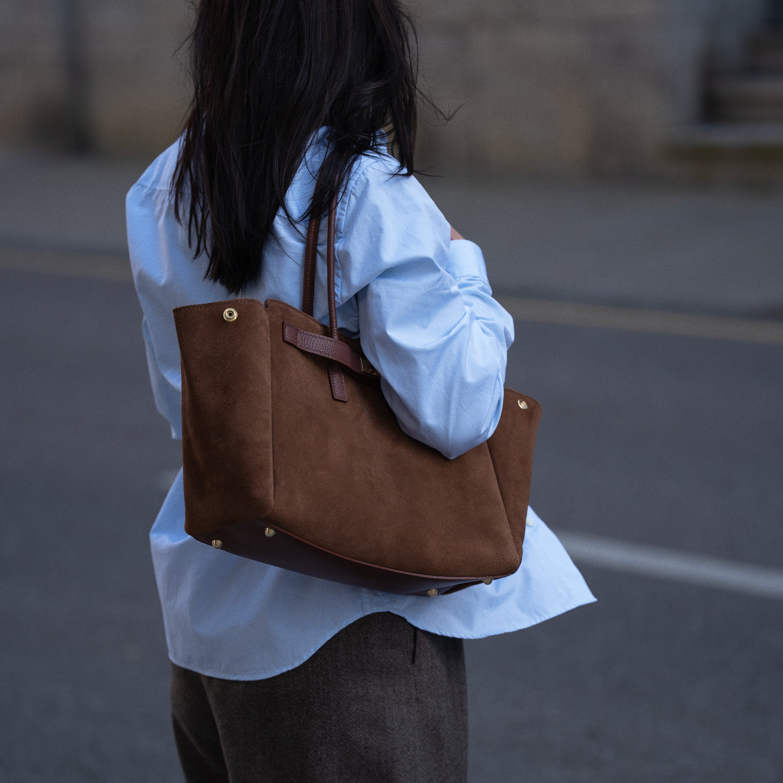 Sac cabas en daim camel - Oud