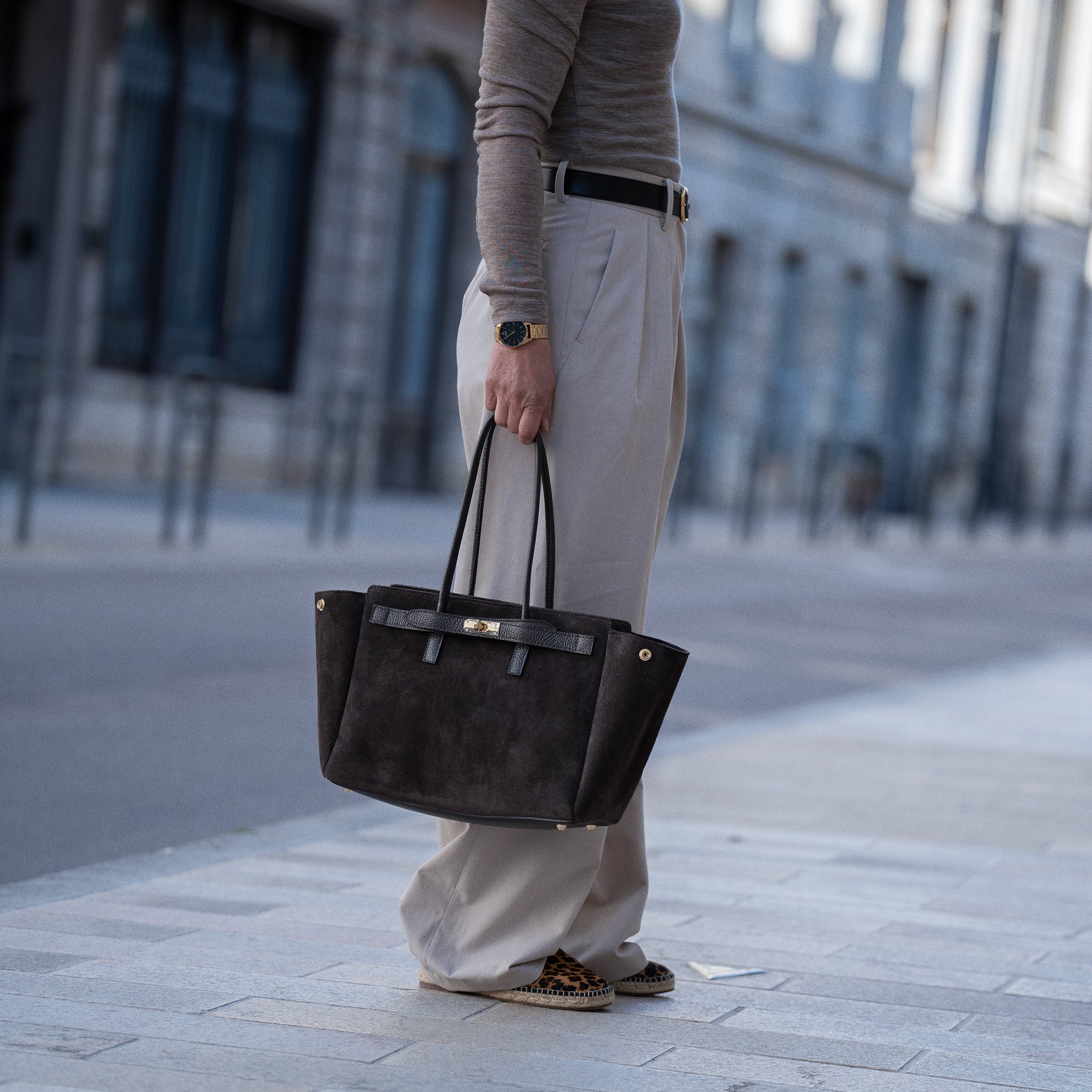 Sac cabas en daim marron - Oud