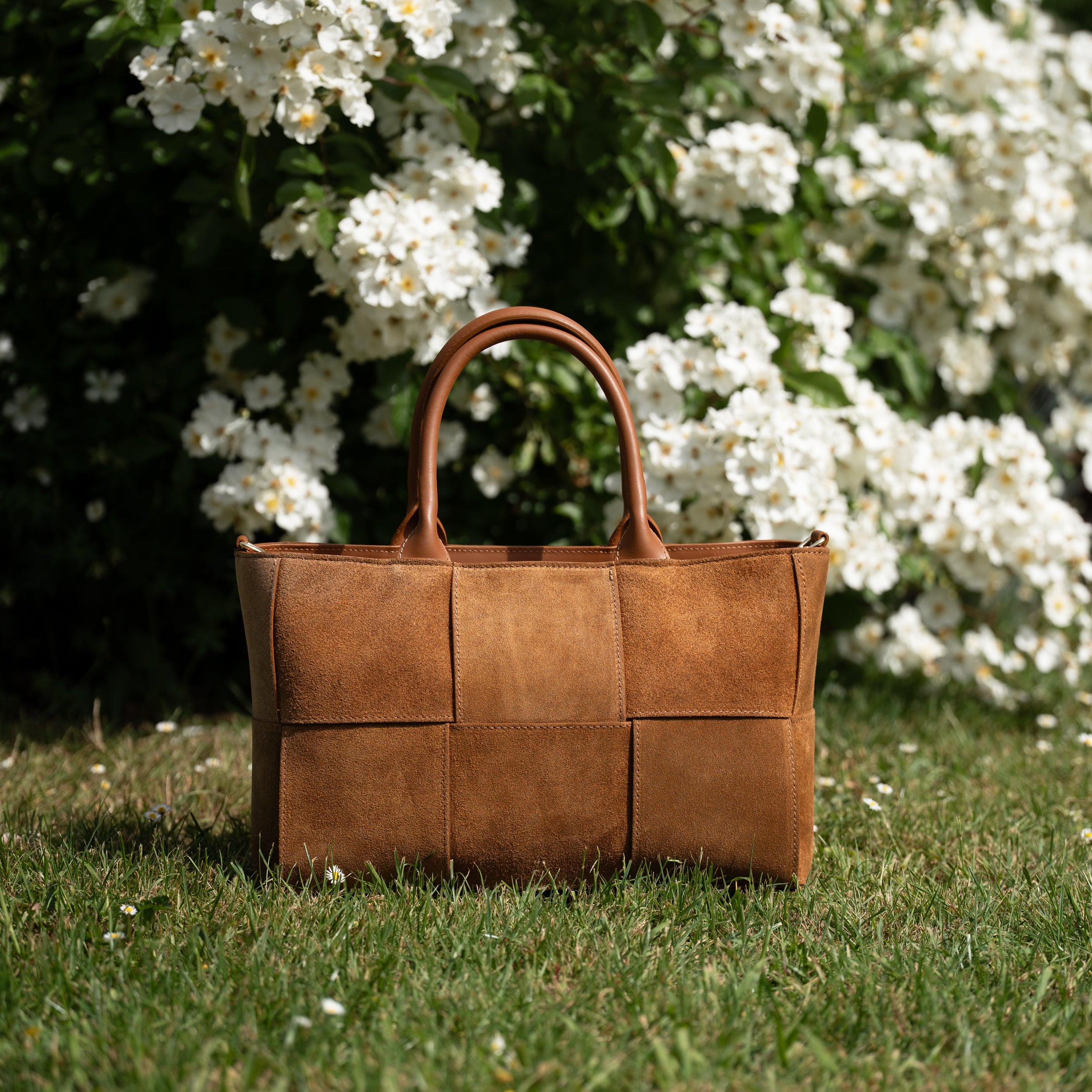 Sac cabas en daim camel - Santal