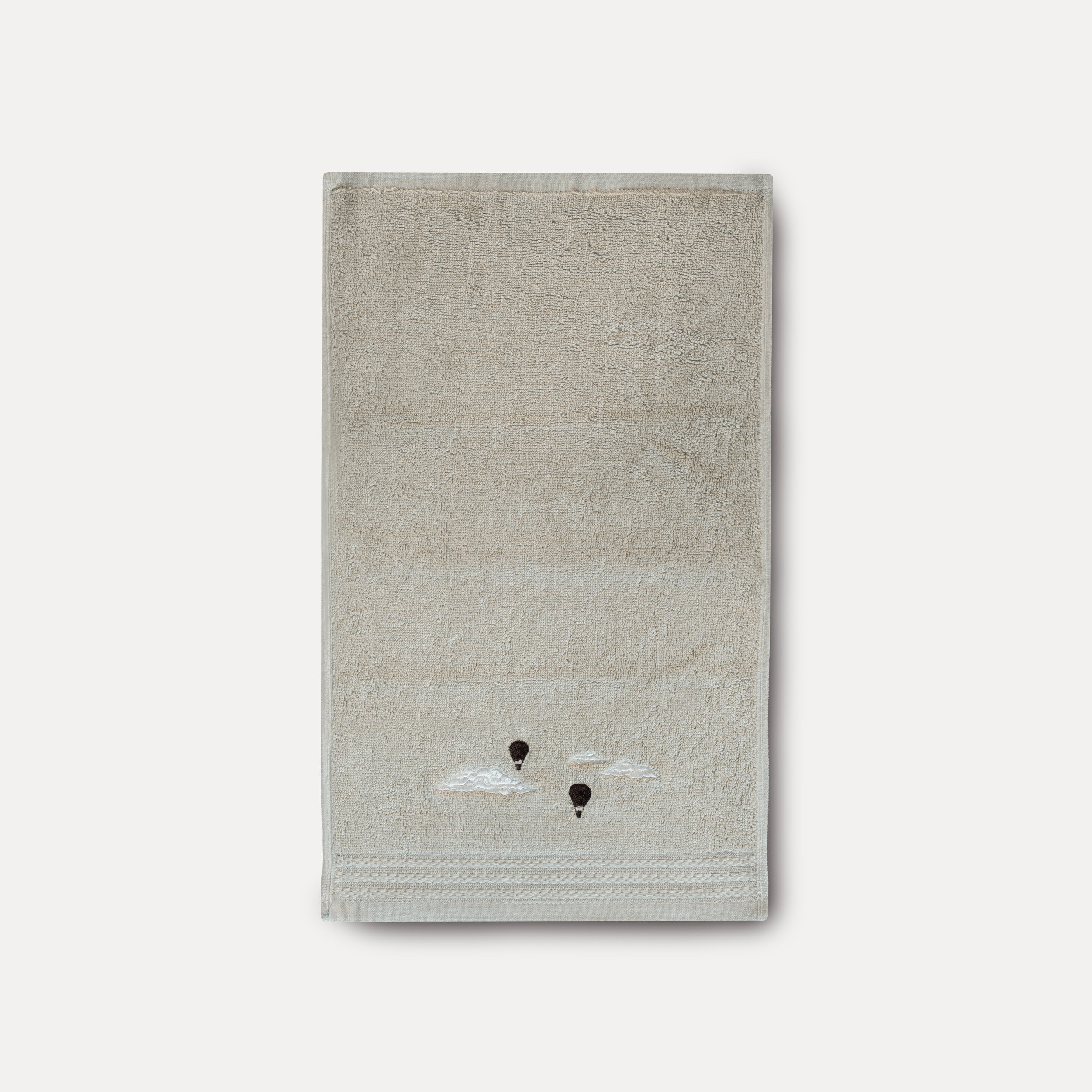 Serviette invité beige brodée - Traversée des Rêves