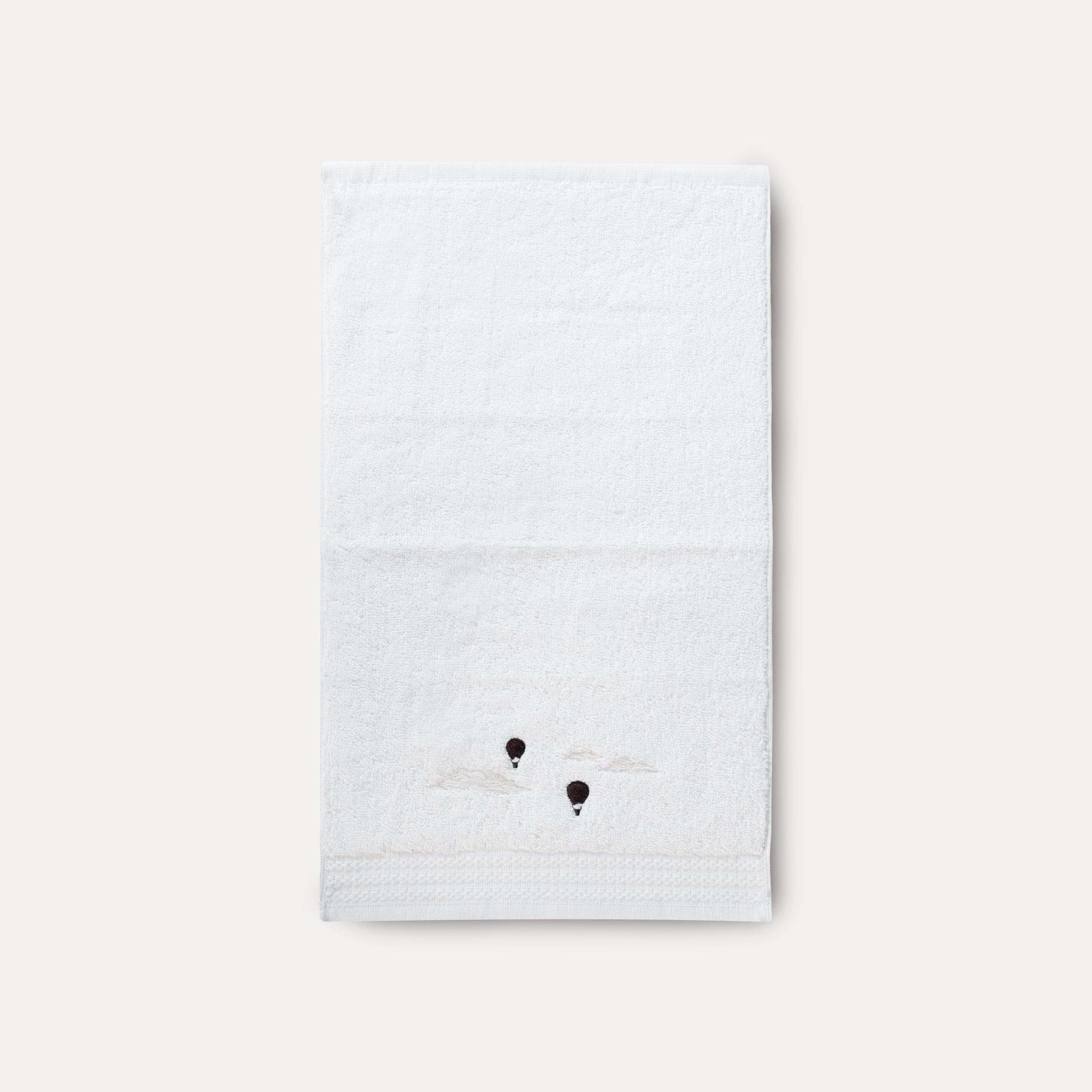 Serviette invité blanche brodée - Traversée des Rêves