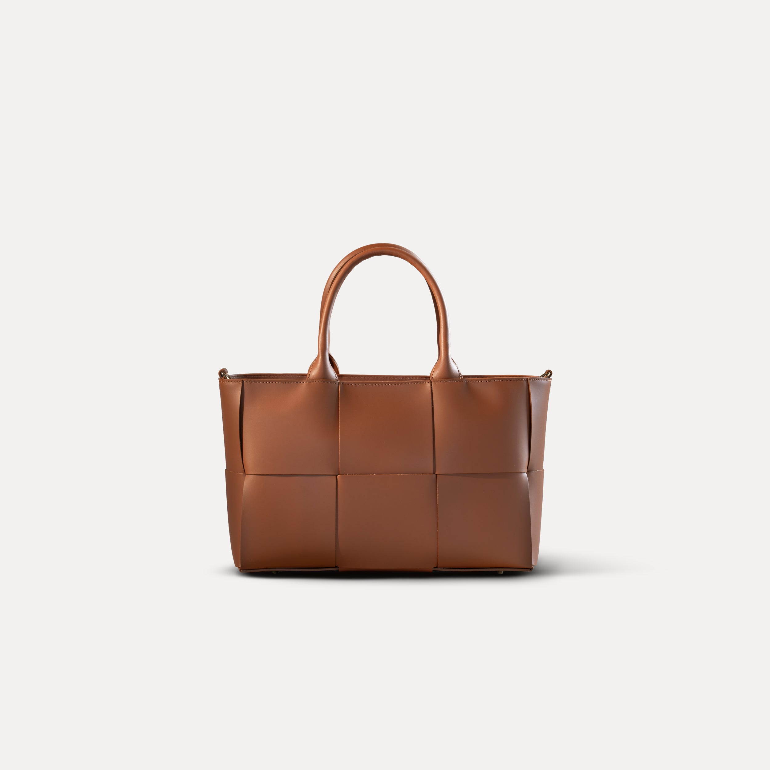 Sac cabas en cuir lisse camel - Santal