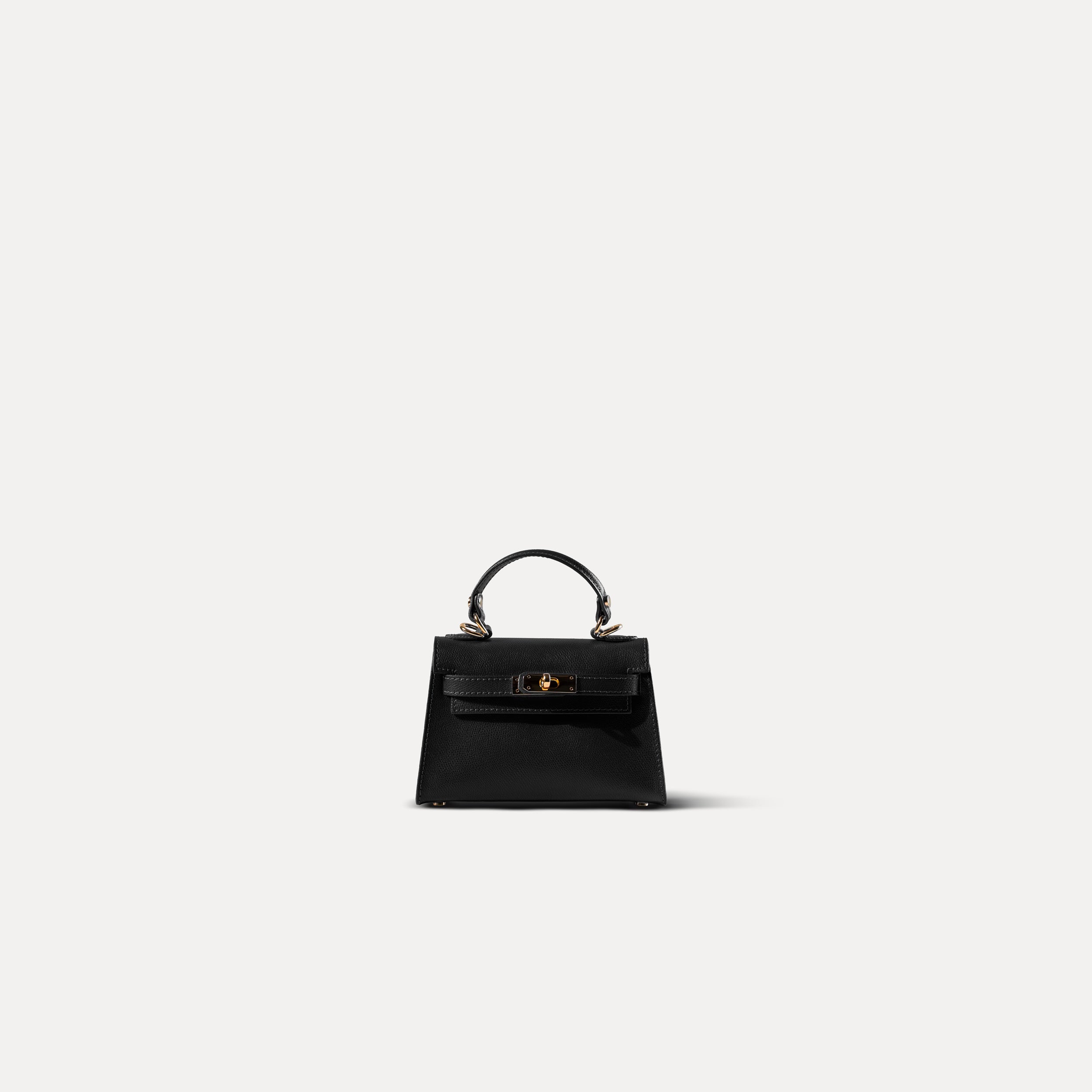 Sac top handle en cuir saffiano noir - Rose