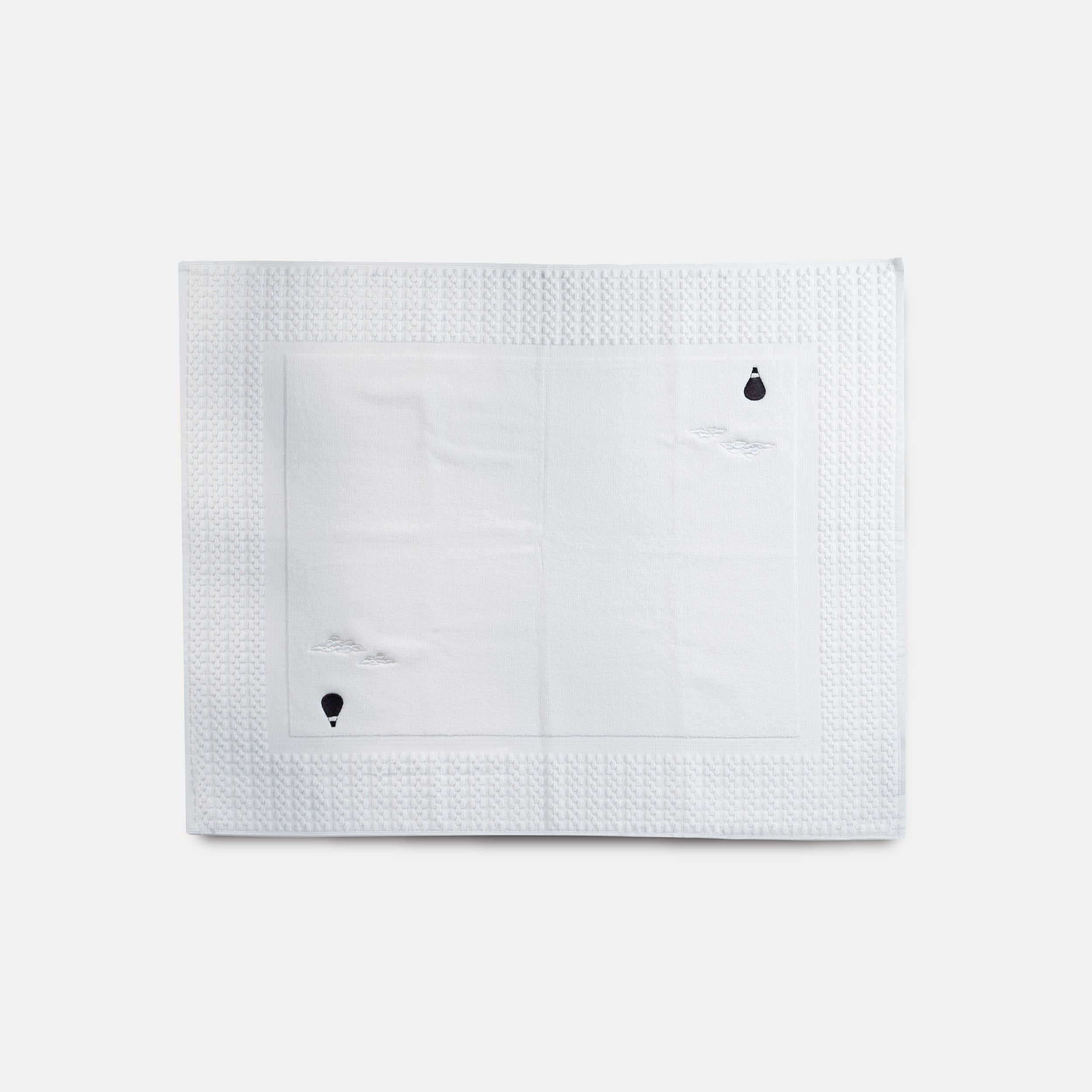 Tapis de bain blanc brodé Hôtel - Traversée des Rêves